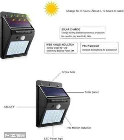 LED Solar Power LED Solar light Outdoor Wall LED Solar lamp With PIR Motion Sensor (Wall Mounted Pack of 1)-thumb3