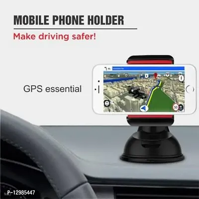Car Mobile Holder for Dashboard, Windshield, Clip&nbsp;(Red, Black)_M91-thumb2