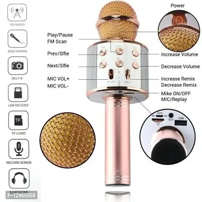 Bluetooth Handheld Wireless Mic Compatible all Phone Multicolor Microphone-thumb0