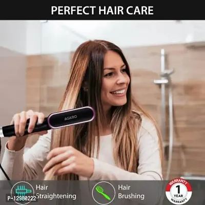 Hair Straightening Comb, Fast Heating, Ionic Technology, 5 Heat Settings, Black Hair Straightener Brush&nbsp;&nbsp;-thumb2