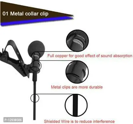 3.5mm Clip Microphone | Collar Mike for Voice Recording | Lapel Mic Mobile, PC, Laptop, Android Smartphones Microphone