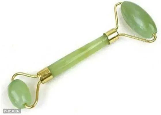 Facial Roller  Massager Natural Massage Jade Stone Double Sided for Face Eye Neck Foot Massage Tool (Green) Treatment Acupuncture Roller Rose Quartz Stone Massager - Best Stone Massager Massager&nbsp;&nbsp;(Green)-thumb0