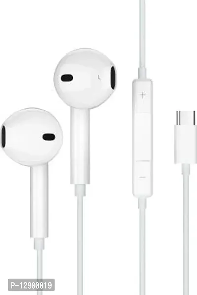 Intelligent Wire Control Headset / Earphone with Type-C Jack Wired Headset&nbsp;&nbsp;(White, In the Ear)-thumb0