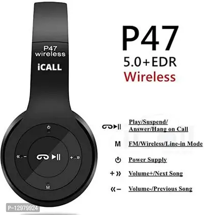 BestSound Latest P47 With Mic With 6 Hour Battery Backup Bluetooth Headset&nbsp;&nbsp;(Multicolor, On the Ear)-thumb3