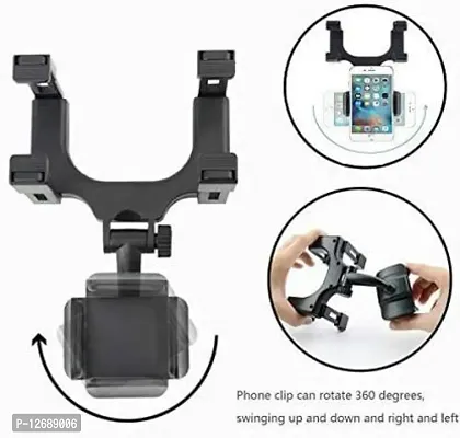 Car Mobile Holder For Windshield&nbsp;(Black) - Rear View Mirror Mount Mobile Holder Stand-thumb4