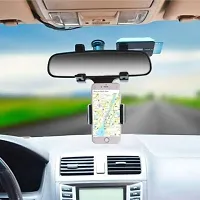 Car Mobile Holder For Clip&nbsp;(Black) - Rear View Mirror Mount Mobile Holder Stand-thumb1