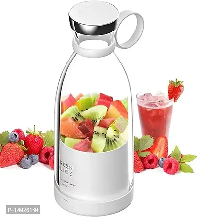 Rechargeable Portable USB Juicer Bottle Electric Mixer Blender Smoothie Maker Grinder -6 Stainless Steel Blades 30 watts 380ml For Fruits,Drinks,Shakes@ Sports,Travel,Outdoor,Gym,Kitchen