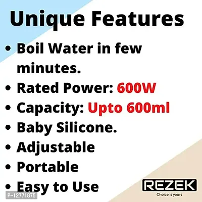 REZEK Electric Kettle 600 Watt Fast Boiling, Collapsible, Foldable, Portable_K28-thumb3
