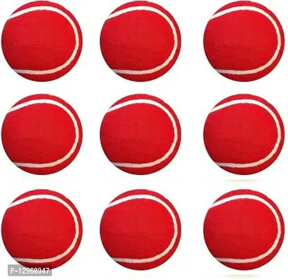 Red Tennis Cricket Ball - Pack of 9 Tennis Ball&nbsp;(Pack of 9, Red)-thumb0