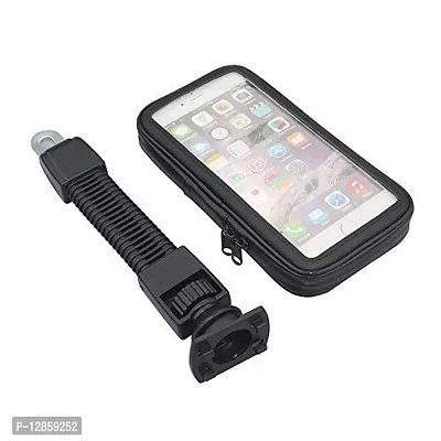 Flexible Waterproof Mobile Mount Stand for Bike/Cycle Mobile Holder Zip Pouch Style - 5.5 inch to 7 inch(Black Color) with Zip-thumb3