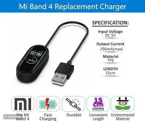 USB Charger for Smart Band 4 0.2 m Power Sharing Cable (Compatible with Band 4, Black, One Cable) 0.2 m Power Sharing Cable&nbsp;&nbsp;(Compatible with Mi Band 4, Mi M4, Black)-thumb3