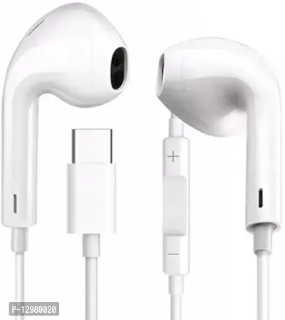 Earbuds Earphone Type C S21 S20, FE Note 10 One-Plus, 8T 8 9 Pro Phone Wired Headset&nbsp;&nbsp;(White, In the Ear)