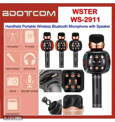 WSTER WS-2911 HANDHELD PORTABLE WIRELESS BLUETOOTH MICROPHONE WITH SPEAKER FOR SAMSUNG / APPLE / HUAWEI / XIAOMI / OPPO / VIVO-thumb0