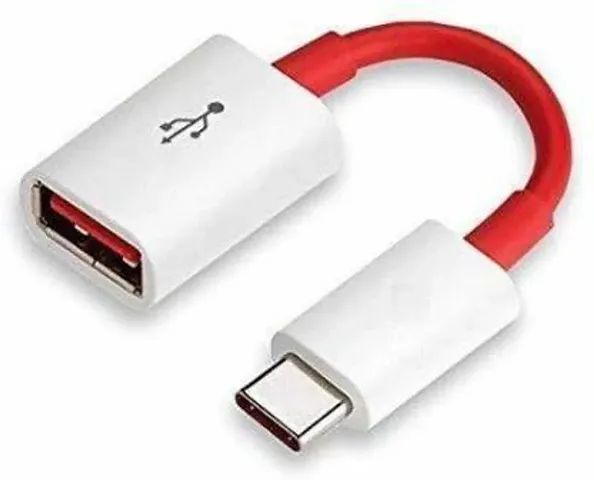 ENGARY USB Type-C OTG Cable for All Type C Supported Smartphones (White and Red)