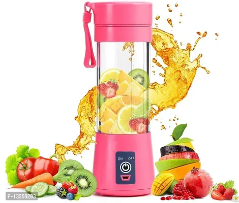 Portable Electric USB Juice Maker Juicer Bottle | Blender Grinder Mixer | Rechargeable Bottle with 4 Blades (Multicolor, 6 Blade ,1 Pc): Code-788-thumb0