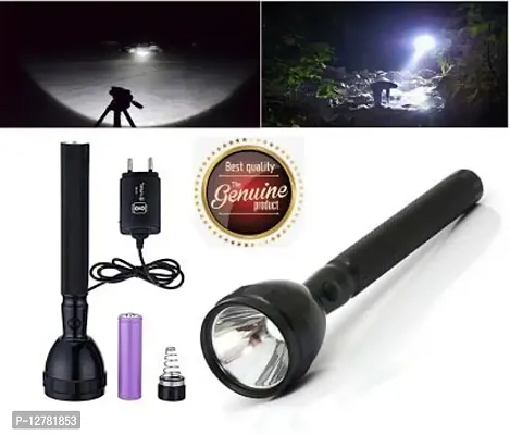 SHOP93 STORE Rechargeable Industrial Security Purpose Super Metal Torch Flashlight Torch&nbsp;&nbsp;(Black, 2 cm, Rechargeable)_Torch J824-thumb0