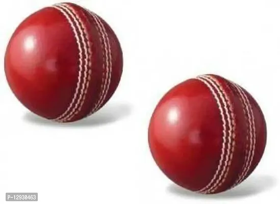 2 Cut Piece Red Leather Ball for Cricket Leather Ball (Pack of 2, Red)