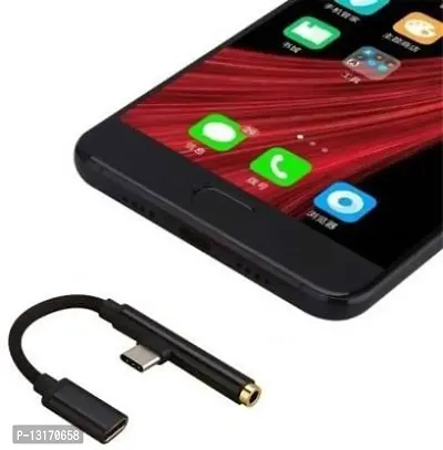 World Smart Black IXX-KFC-61-Audio Aux Cable Headphone Charger Charging USB C Converter Phone Converter&nbsp;&nbsp;(Android, IOS)