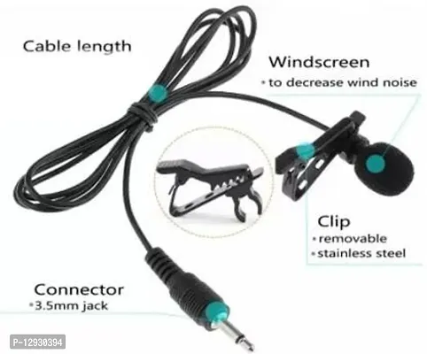 Portable External 3.5mm Hands-Free Mini Wired Collar Clip Lapel Lavalier Microphone For PC Laptop Microphone