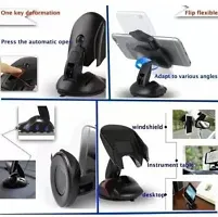 Mouse Mobile Holder For Dashboard  Windshield, One Touch Flip, Car Mount, 360 Degrees Rotation - For All Smart Phone-thumb2