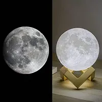 3D Moon Night Lamp 7 Multi Colors Changing Touch Sensor with Wooden Stand Night Lamp&nbsp;&nbsp;(13 cm, Multicolor)-thumb1