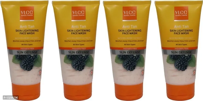 VLCC Anti Tan Skin Lightening Face Wash (150 g) - Pack of 4