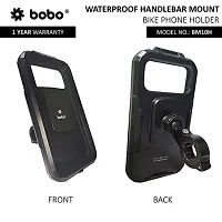 Handlebar Mount Fully Waterproof Bike / Motorcycle / Scooter Mobile Phone Holder Mount, Ideal for Maps and GPS Navigation (Black)-thumb1