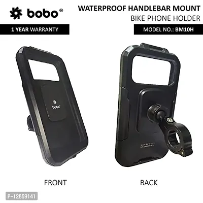 Handlebar Mount Fully Waterproof Bike / Motorcycle / Scooter Mobile Phone Holder Mount, Ideal for Maps and GPS Navigation (Black)-thumb2