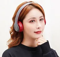 P47 Wireless BT Sports Earphone With Mic Portable FM Headphone Bluetooth Headset&nbsp;&nbsp;(Red, On the Ear)-thumb1