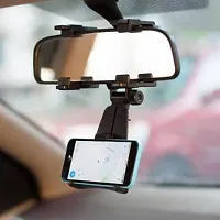 Car Mobile Holder For Windshield&nbsp;(Black) - Rear View Mirror Mount Mobile Holder Stand-thumb2