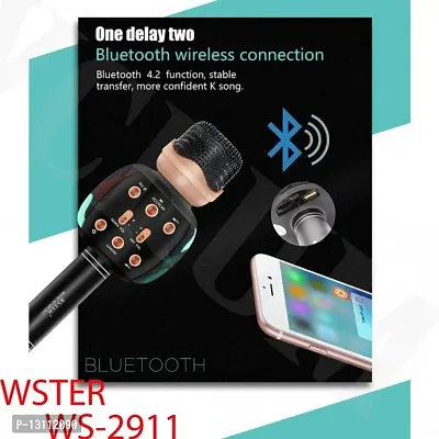 WS-2911 WSTER Bluetooth Speaker Wireless Karaoke Microphone Speaker Support USB/Tf Card/Fm Radio With Disco Light Microphone
