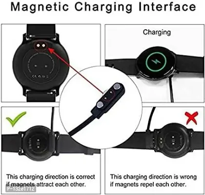 Smartwatch Charger 50 cm Magnetic Charging Cable (Compatible with W26  W26+ Smartwatch, Black, One Cable) 0.2 m Magnetic Charging Cable&nbsp;&nbsp;(Compatible with W26  W26+ Smart Watch Charging, Black, One Cable)-thumb3
