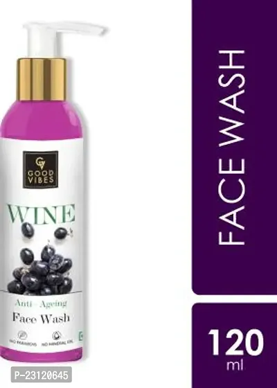 GOOD VIBES Wine - Anti - Ageing Face Wash (120 ml)