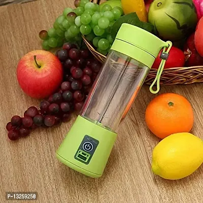 Portable Electric Rechargeable USB Juice Maker Juicer Bottle,4 Blades,380 ml-thumb0