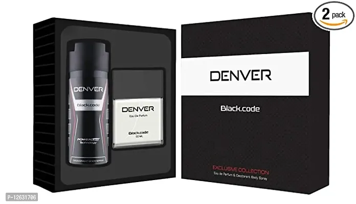 Denver Gift Pack Black Code Deodorant 150 Ml And Perfume For Men 60 Ml (Set Of 2)-thumb0