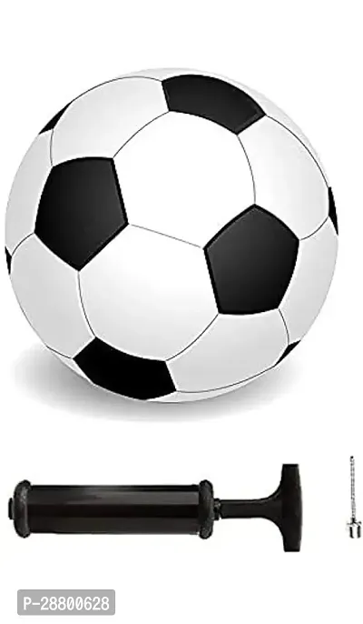 Black  White Football (1 Football) with || Pump Free || Material: Rubber (SIZE-02)