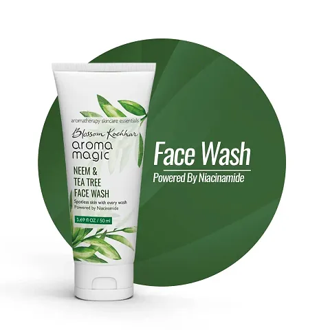 Aroma Magic Neem & tea tree Face wash 50 ml & Anti Pimple Gel 20 gm Combo (PWRD by niacinamide)