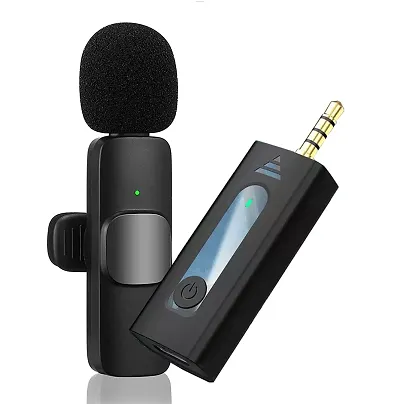 K-35 Wireless Collar Microphone Lapel Lavalier Omnidirectional Mic Plug and Play Mike for Vlogging Interview Live Streaming YouTube Compatible with BT Speakers, DSLR Camera