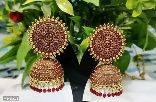 Shimmering Alloy Jhumkas Earrings For Women-thumb0