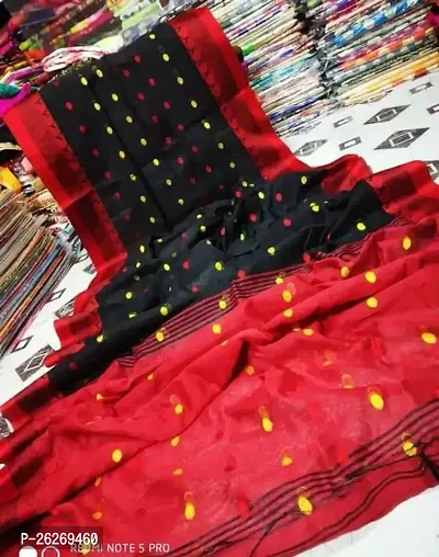 Designer Multicoloured Cotton Saree With Blouse Piece For Women-thumb0