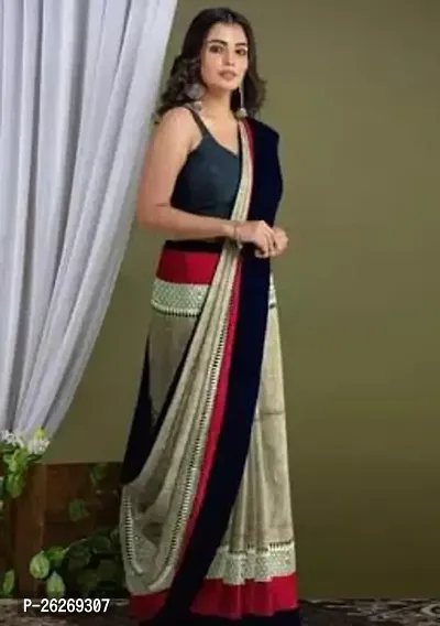 Designer Multicoloured Cotton Saree With Blouse Piece For Women