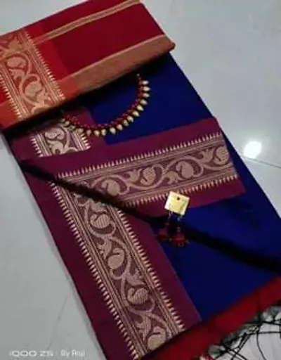 Beautiful khadi Cotton Sarees With Blouse Piece