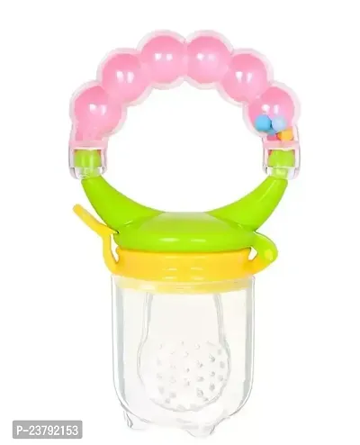 Useful BPA-Free Silicone Nipple Food Nibbler for Fruits with Rattle Handle