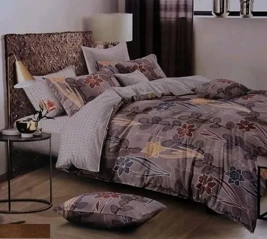 Printed Double Bedsheets 90*90 Inch with Pillow Covers