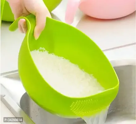 Plastic Rice Wash Bowl with Handle for Rice Vegetable Fruits-thumb0