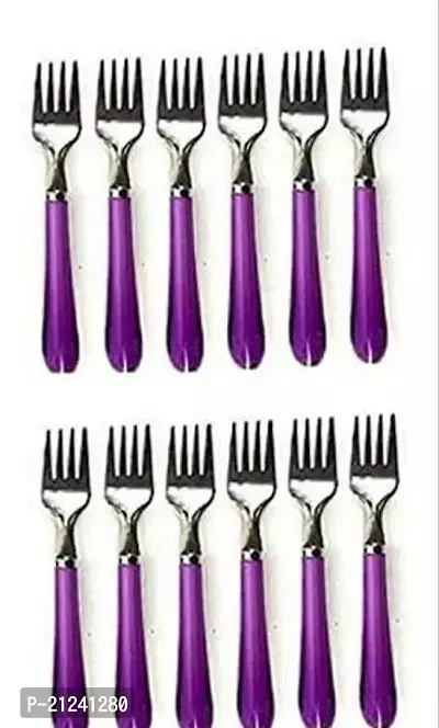 Plastic Handle Stainless Steel Fork Pack Of 12