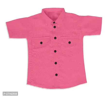 Stylish Pink Cotton Half Sleeve Shirt For Boys