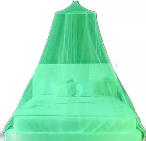 ONKAR Round Ceiling Hanging Mosquito Net, Polycotton Mosquito Net for Double Bed, Suitable for King Size Bed, Size 7x7ft, (Assorted Colours)