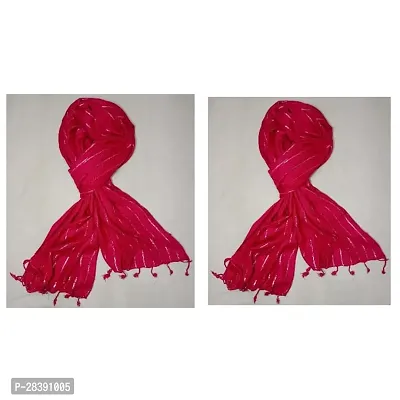 Elite Pink Twill Striped Stoles For Women Pack Of 2-thumb0