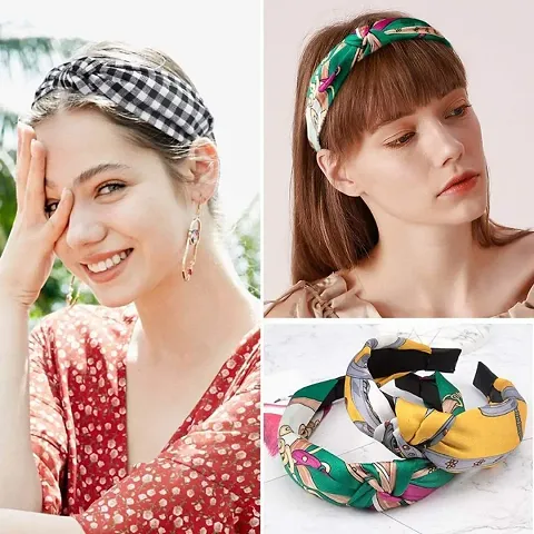 KNOTTED HAIRBAND / Fancy Hairband / Baby Hairband / Head Band (Multicolor)pack of 4